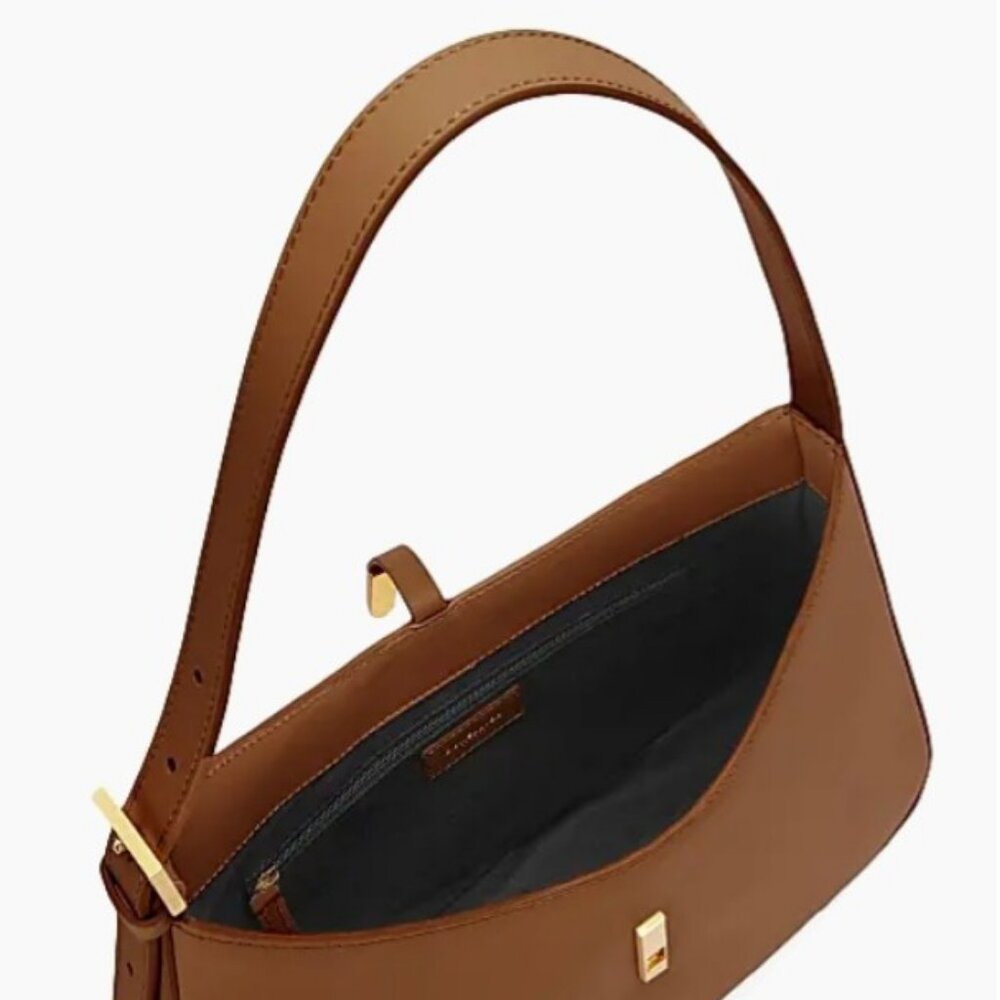 NWT - DeMellier Large Tokyo Leather Shoulder Bag Tan - Picture 2 of 14